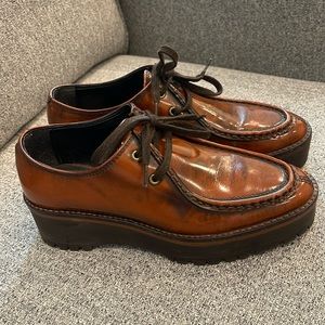 Women’s Zara Brown Platform Loafer Shoes